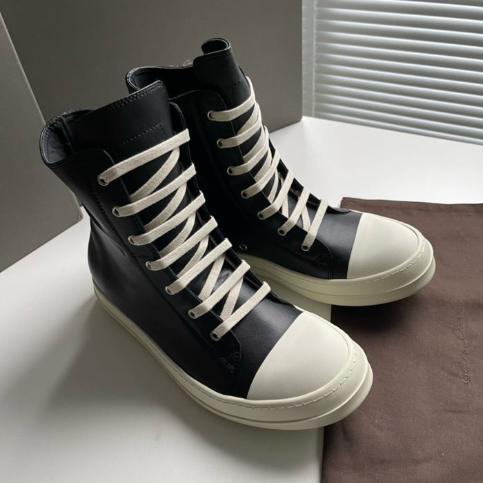 Нові Кеди Rick Owens Ramones High-Top Leather/41,42,43,44/Якість 1:1