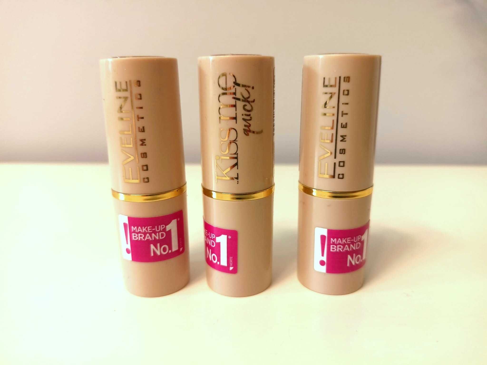 3x pomadka EVELINE Kiss Me Quick z efektem Soft Matt nr 04, 06, 12