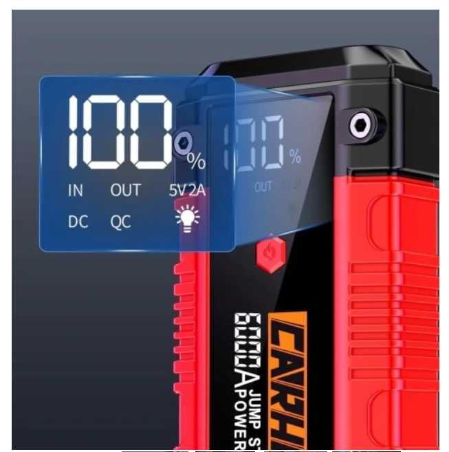 CARHEV Powerbank 6000A Rozruch 12V 10L Benzyna Diesel LED Latarka
