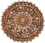 Mandala 40cm Płaskorzeźba 3D z litego Drewna, Rękodzieło, Nie sklejka