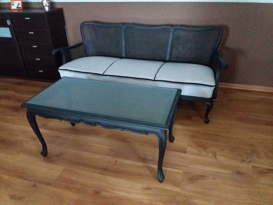 Stylowy komplet Ludwik  nowa piękna tapicerka okazyjna cena