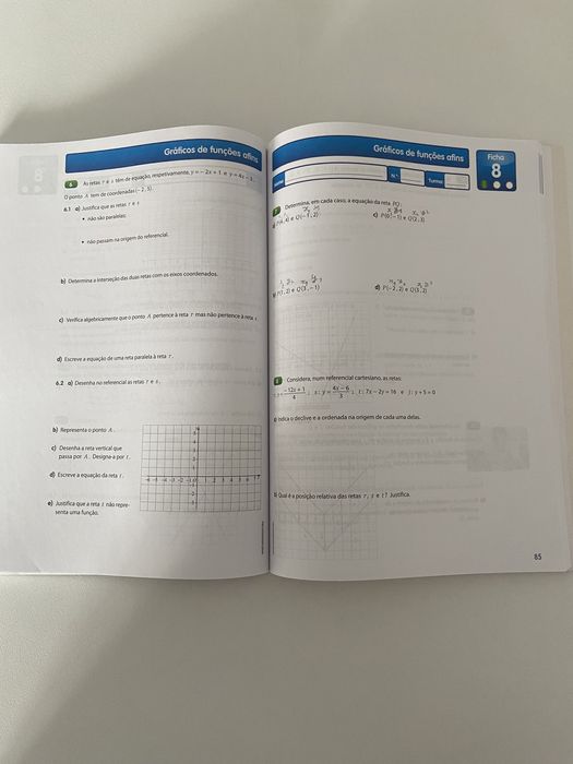 Caderno de atividades de matemática de 8 ano