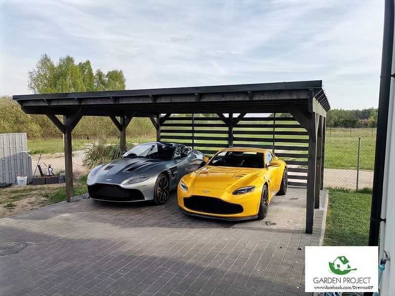 wiata samochodowa carport2 płaski dach ażur montaż
