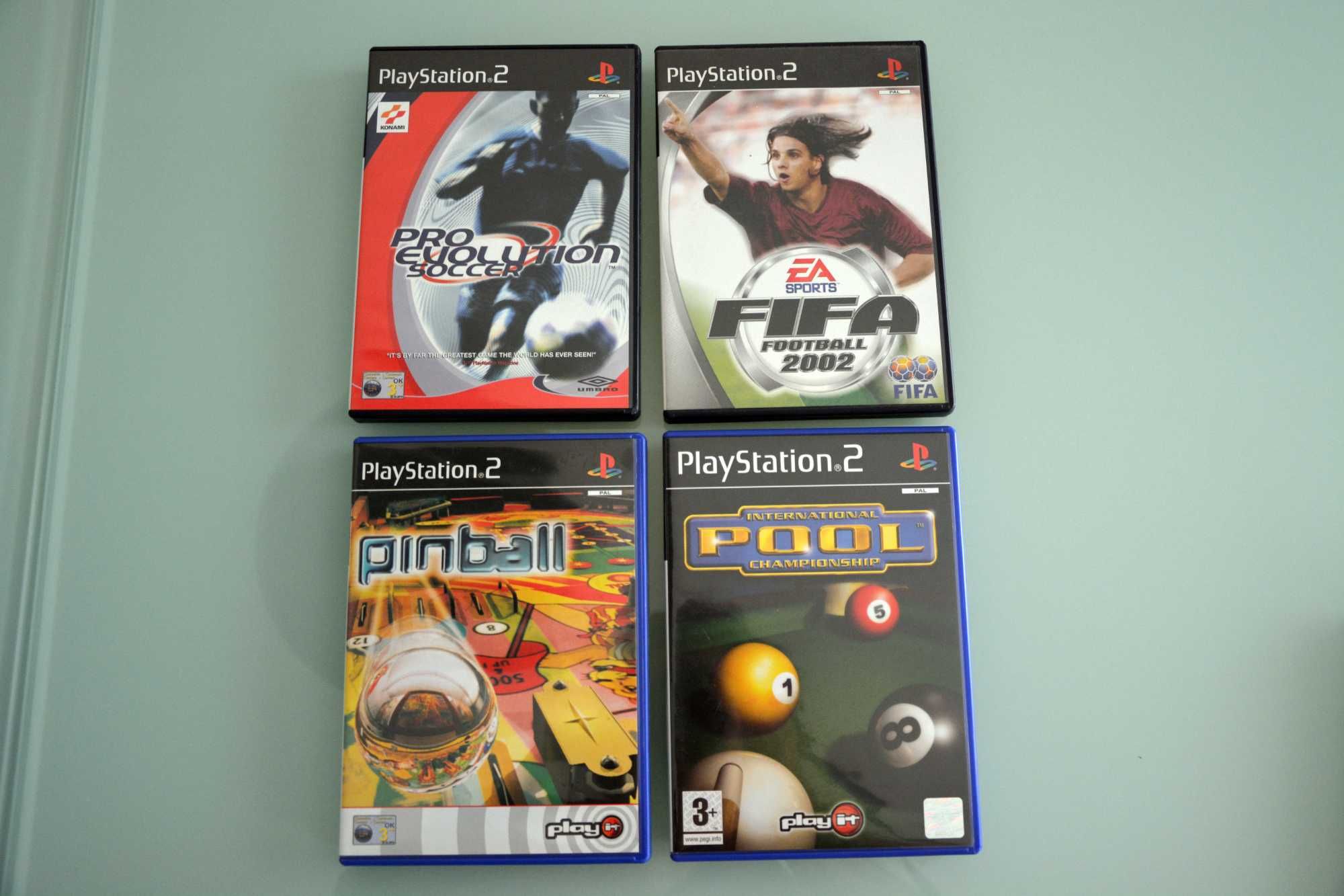 Jogos, comandos, cabos, cartão para PS2