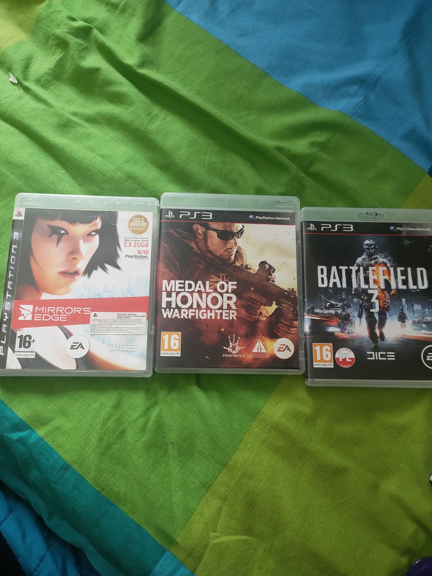PS3 gry Battlefield, Medal od honor, Mirrors edge