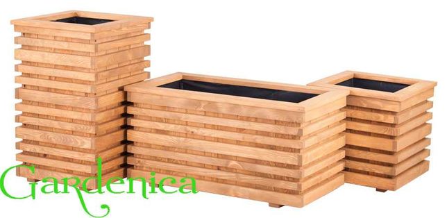 Donica drewniana ogrodowa Sevilla duża 80 cm