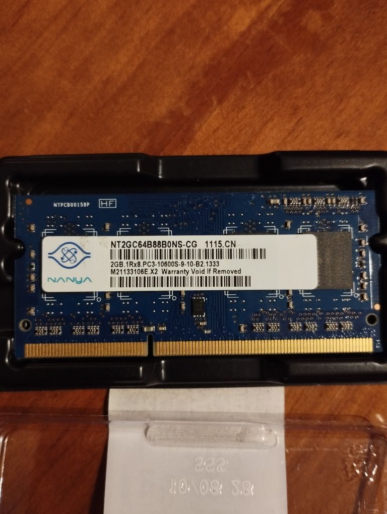 Memória 2GB 1Rx8 PC3 10600S 1333