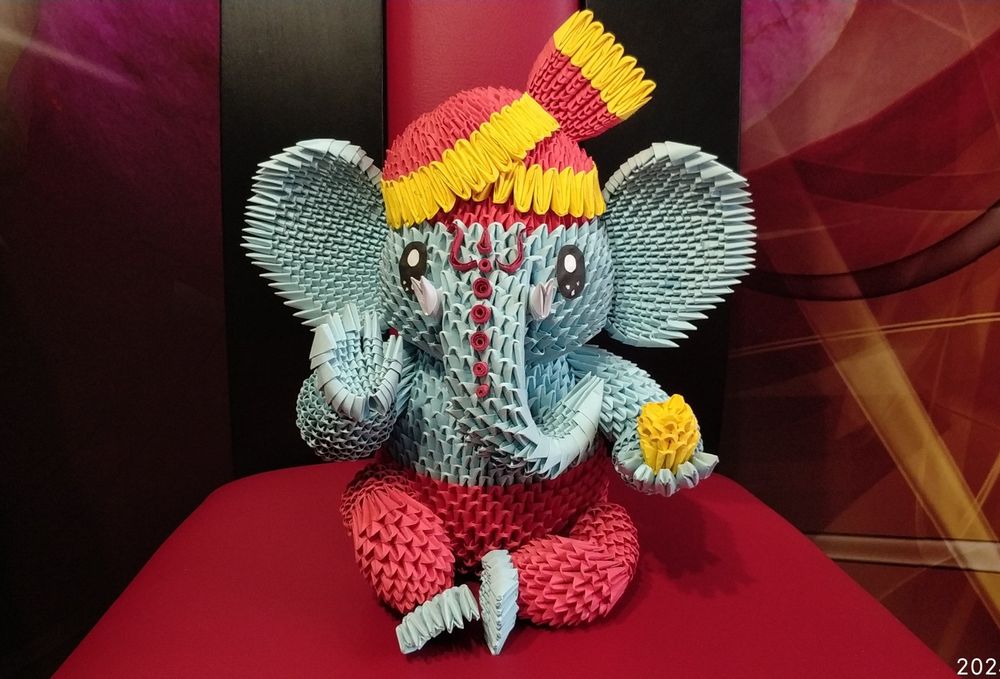 Słoń Budda origami modułowe 3d