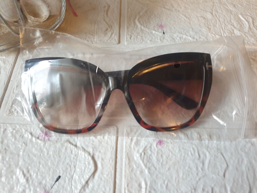 Nowe! Okulary przeciwsłoneczne damskie Kocie +Etui gratis