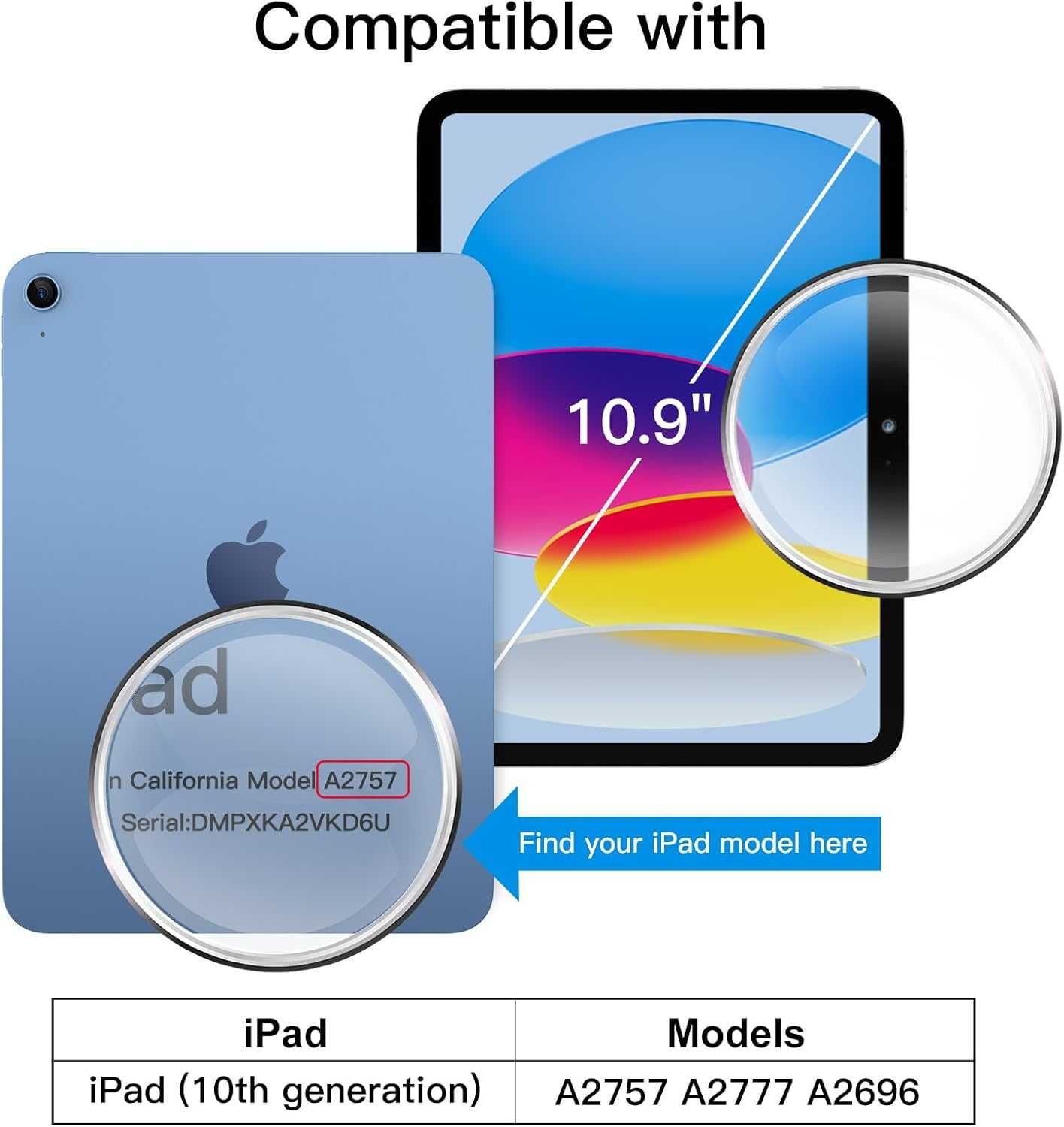 JETech Etui Matowe dla iPad 10 (10.9" Model 2022 10. Generacji (Czarny