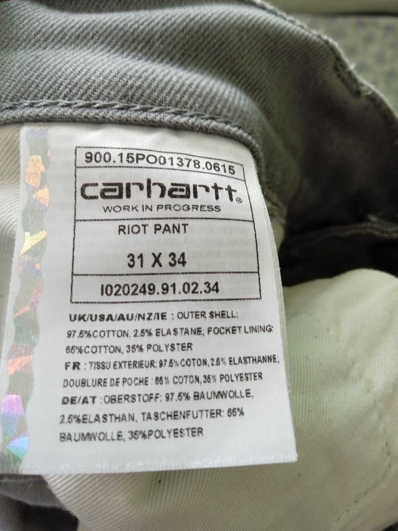 Nowe spodnie Carhartt Riot Pant 34 x 31