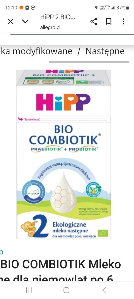 Mleko Hipp Bio Combiotic 2