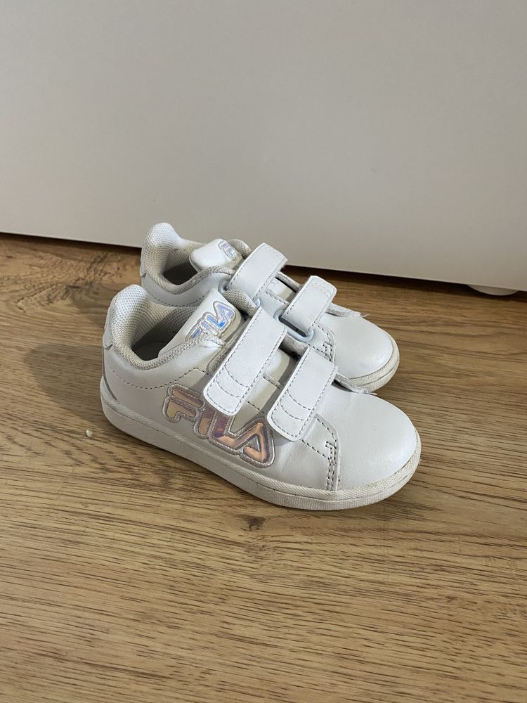 Buty Adidasy Sneakersy Fila 25 dla Dziewczynki Białe na Rzep