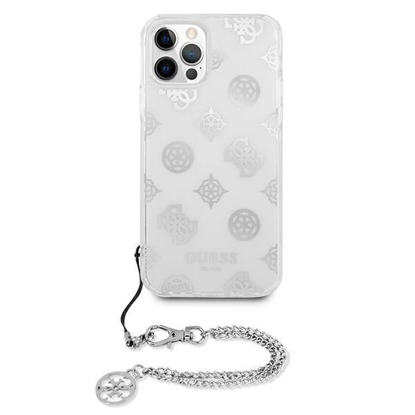 Etui Guess Peony Chain Collection dla iPhone 12 Pro Max Silver