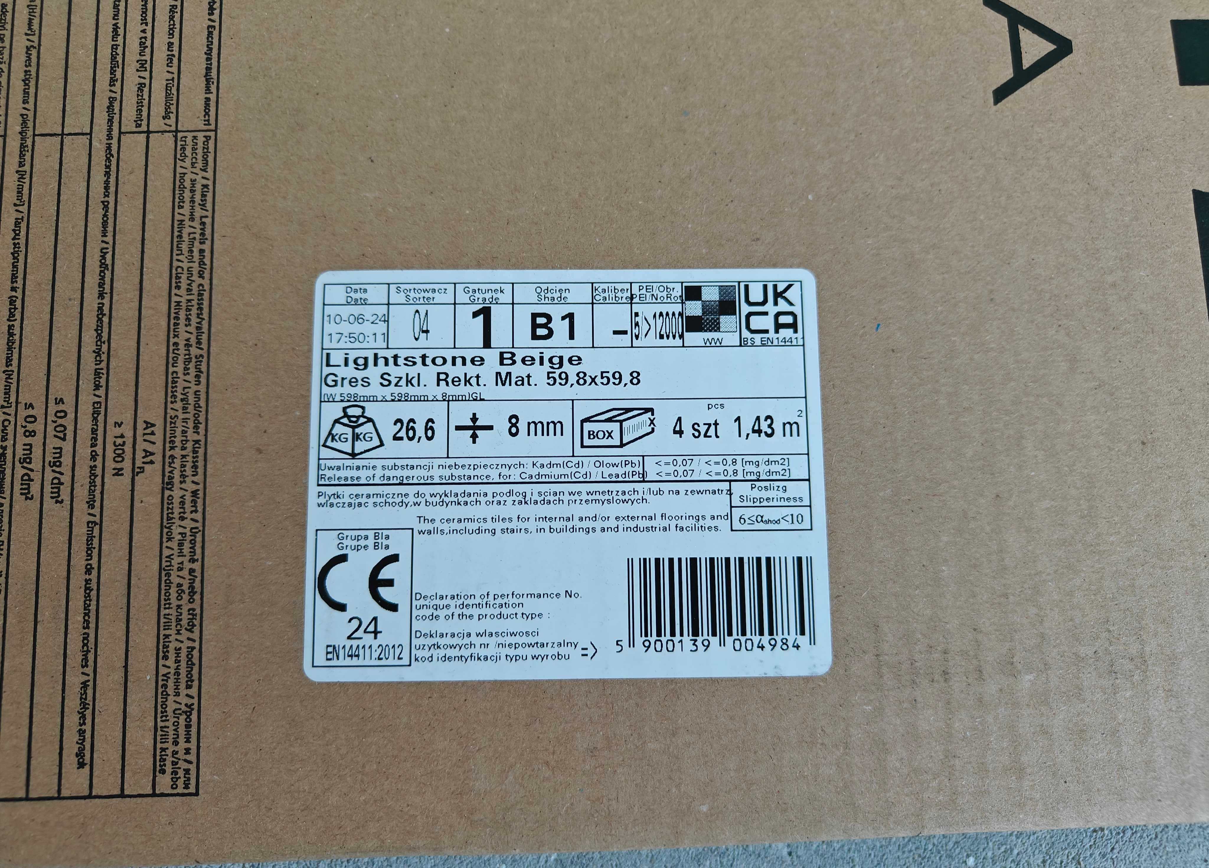 Płytki ścienno-podłogowe Paradyż Lightstone Beige mat 59,8x59,8 cm
