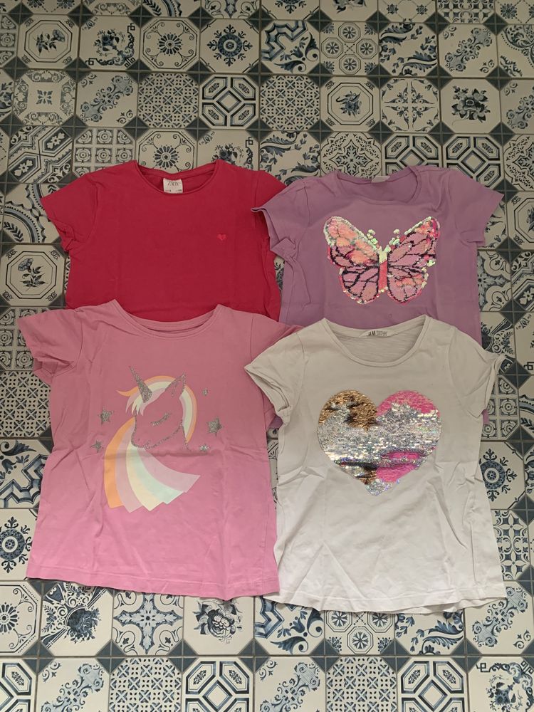 Zara, H&M koszulki dla dziewczynki  rozm 122