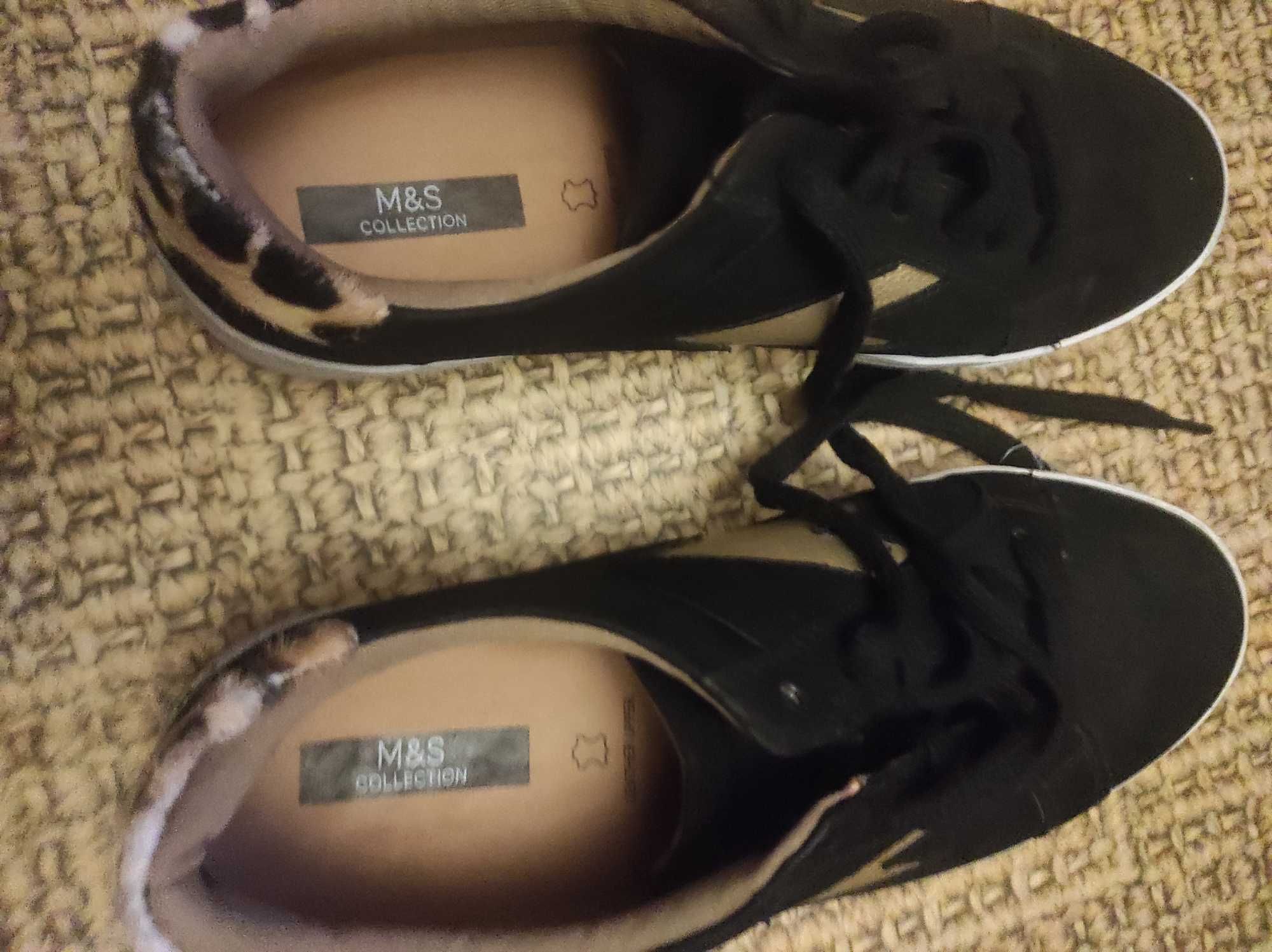 Кроссовки женские фирменные , р.40 замша -кожа ,  Marks Spencer