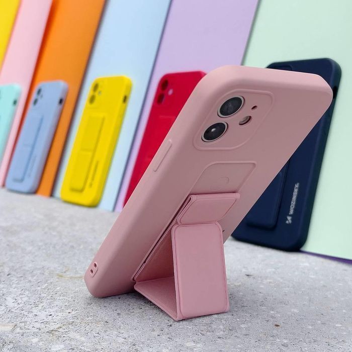 Etui Wozinsky Kickstand Case do iPhone 13 Pro Max Żółte z Podstawką