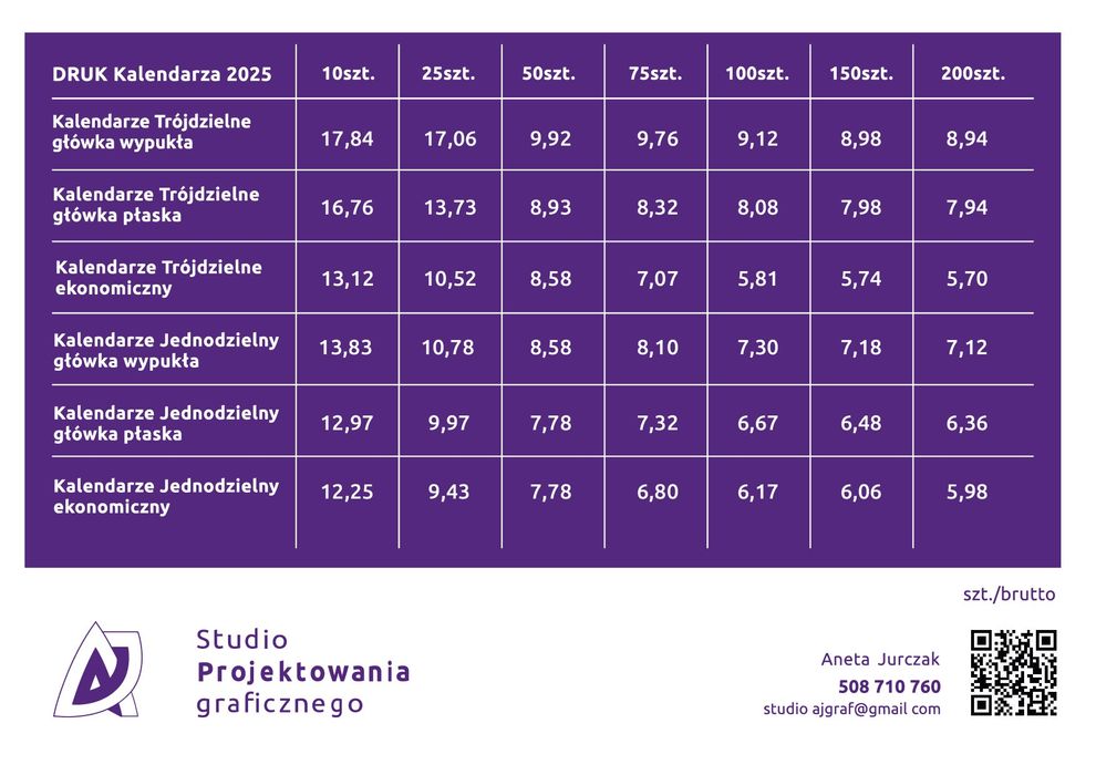 Kalendarze 2026 Projekt + druk, realizacja