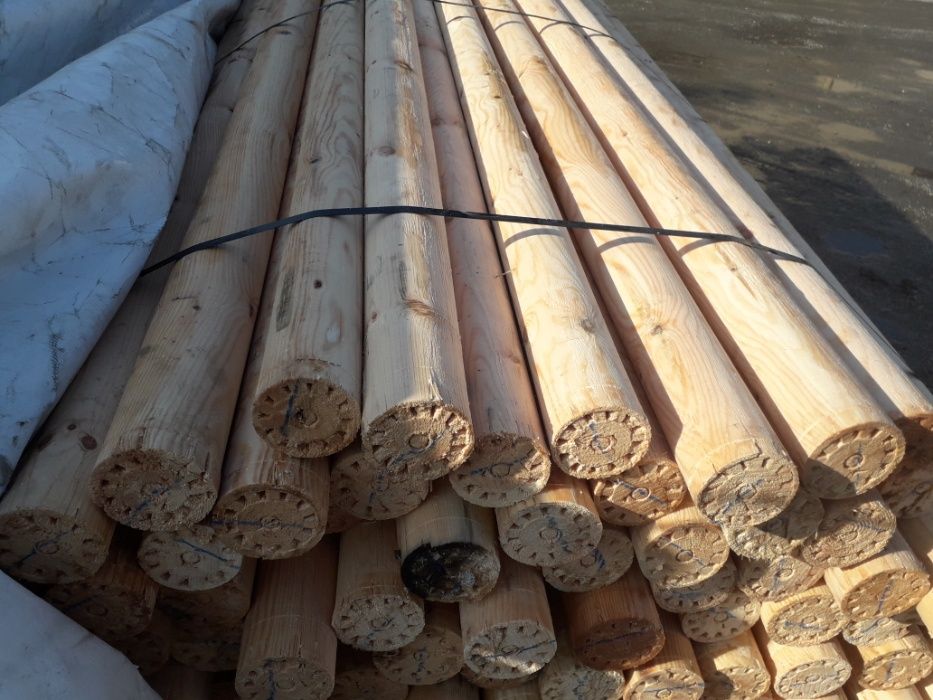 wałki drewniane ,kołki ,słupki drewniane , palisada dł 2,60 gr9-10 cm