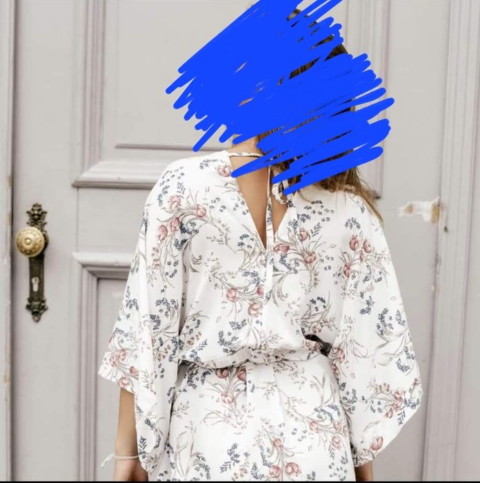 Sukienka kimono white z paskiem I zamkami do karmienia ciążowa misimi