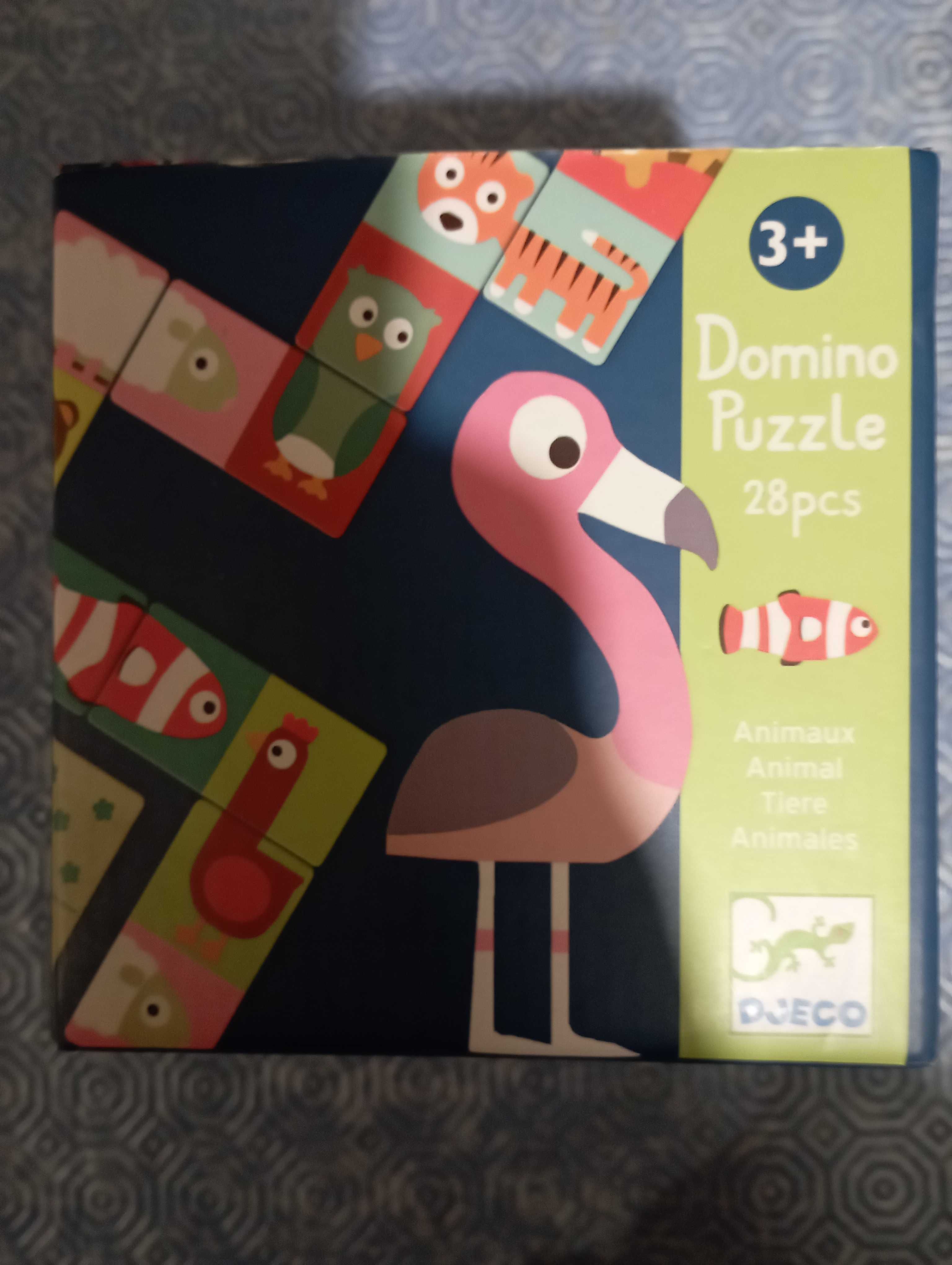 Dominó puzzle 28 peças, com duas faces 3+