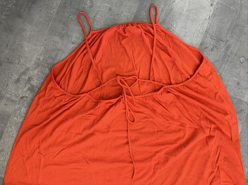 Długa sukienka maxi czerwona pomarańczowa czerwień xl-xxl