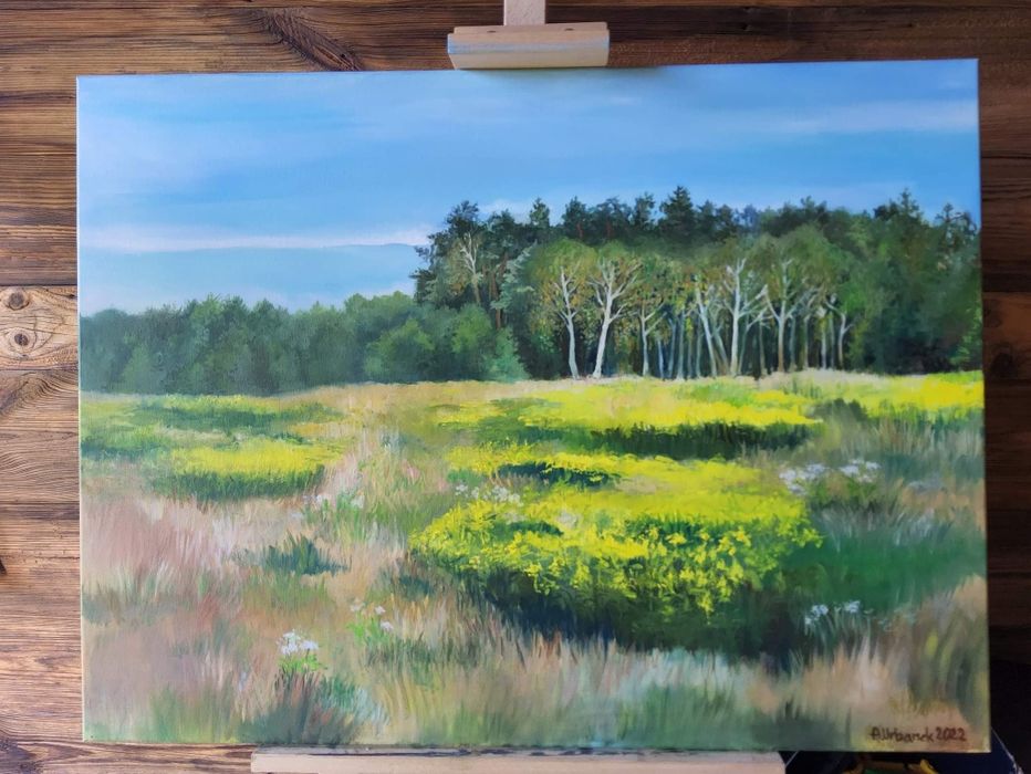 Obraz olejny pejzarz las nawłoć 600x800 60x80