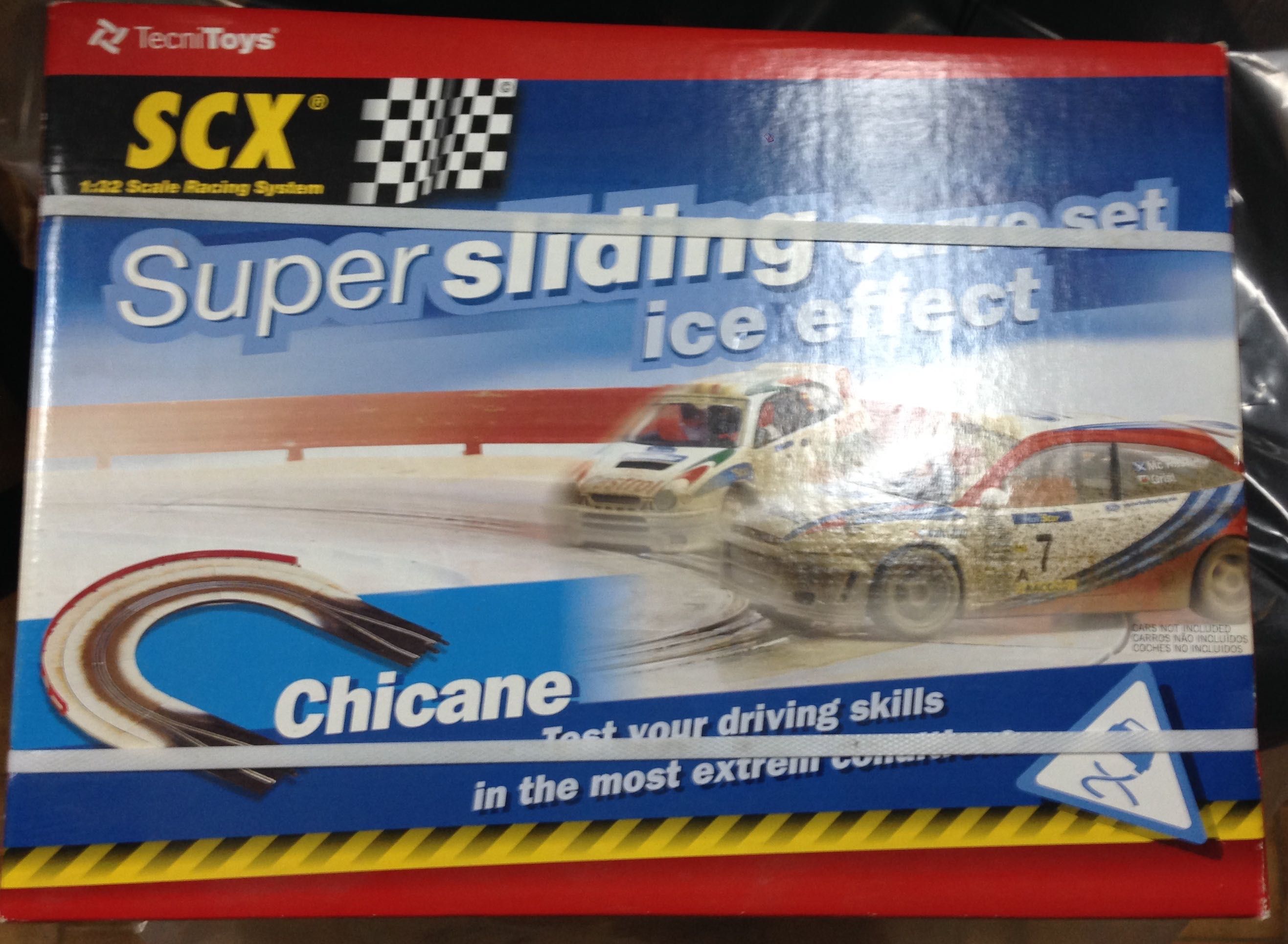 Chicane pista automóveis SCX com neve super slide novo selado sem uso