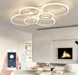Lampa sufitowa LED z pilotem, 80 cm, 72W, 3000K - 7000K, nowoczesna