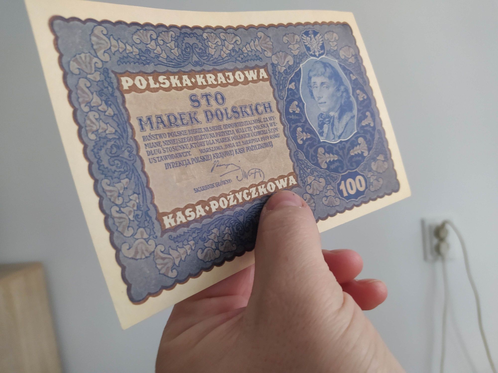 Banknot 100 Marek Polskich 1919 r  ;3