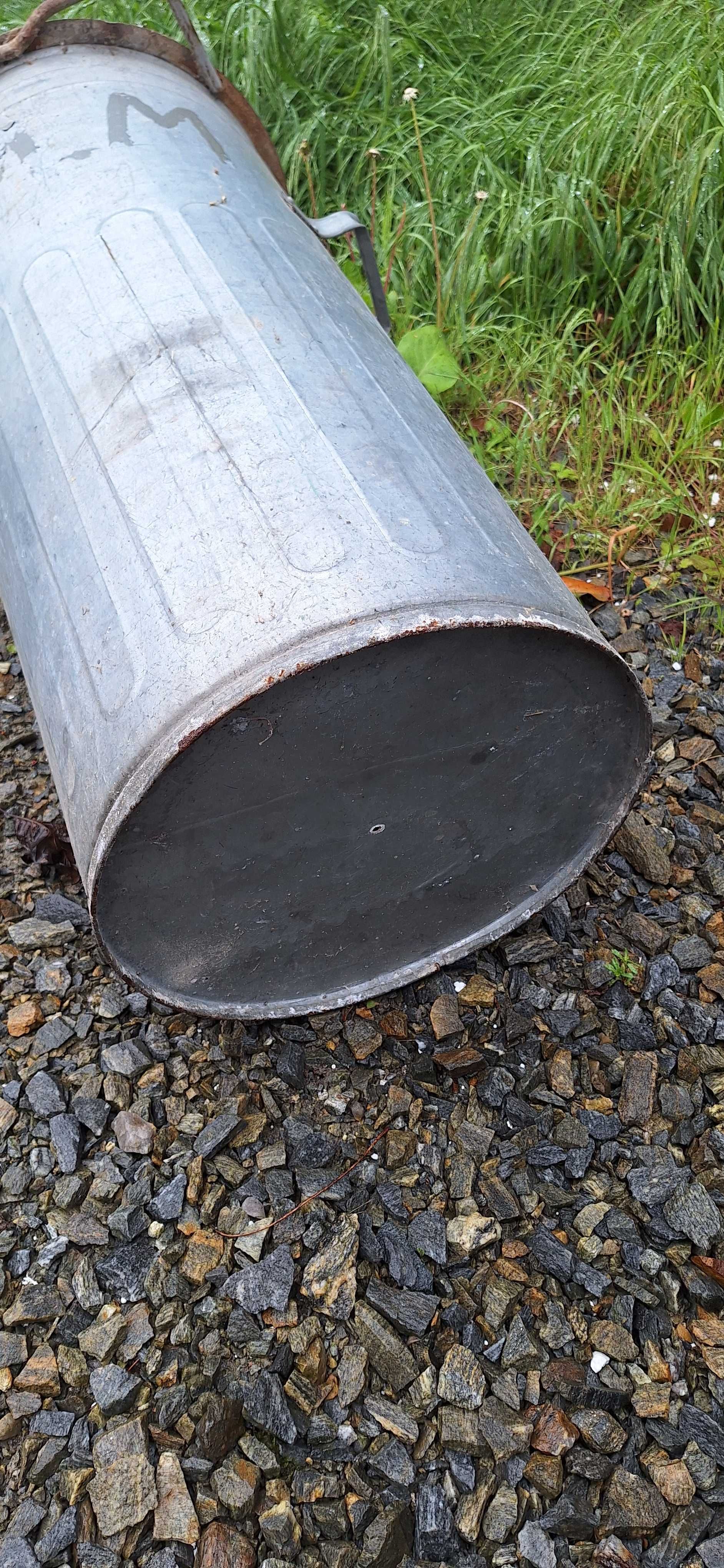 Kosz na śmieci popiół metalowy ocynkowany 110l kubeł śmietnik baniak