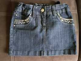 Spódnica dżinsowa jeansowa 128 M&Co cekinowe kieszenie