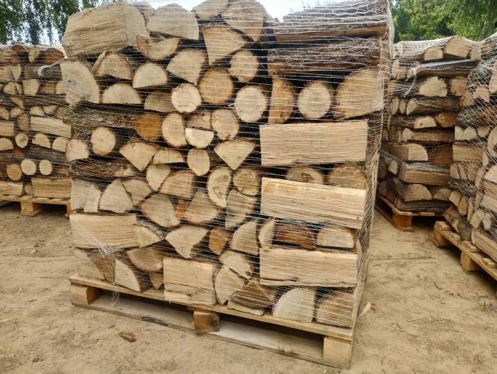 Drewno kominkowe DĄB SUCHY drzewo opałowe-na palecie - transport HDS