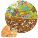 Puzzle okrągłe 150 Dinozaury pudełko,214x216 mm