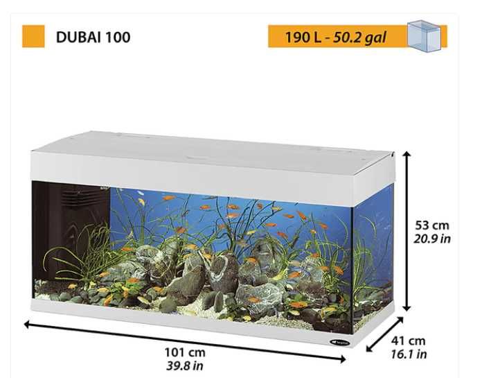 DUBAI 100 LED - 190 L- акаваріум, повний комплект+ додатково тумба