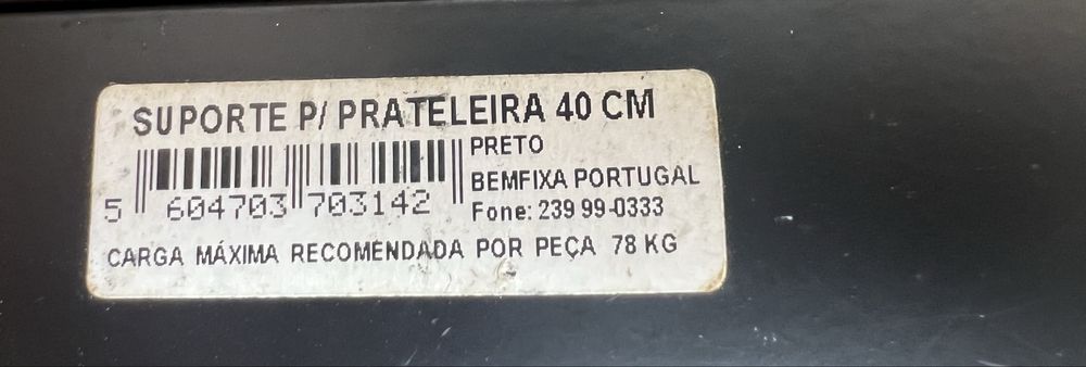 Suportes prateleira-poleias COMO NOVAS