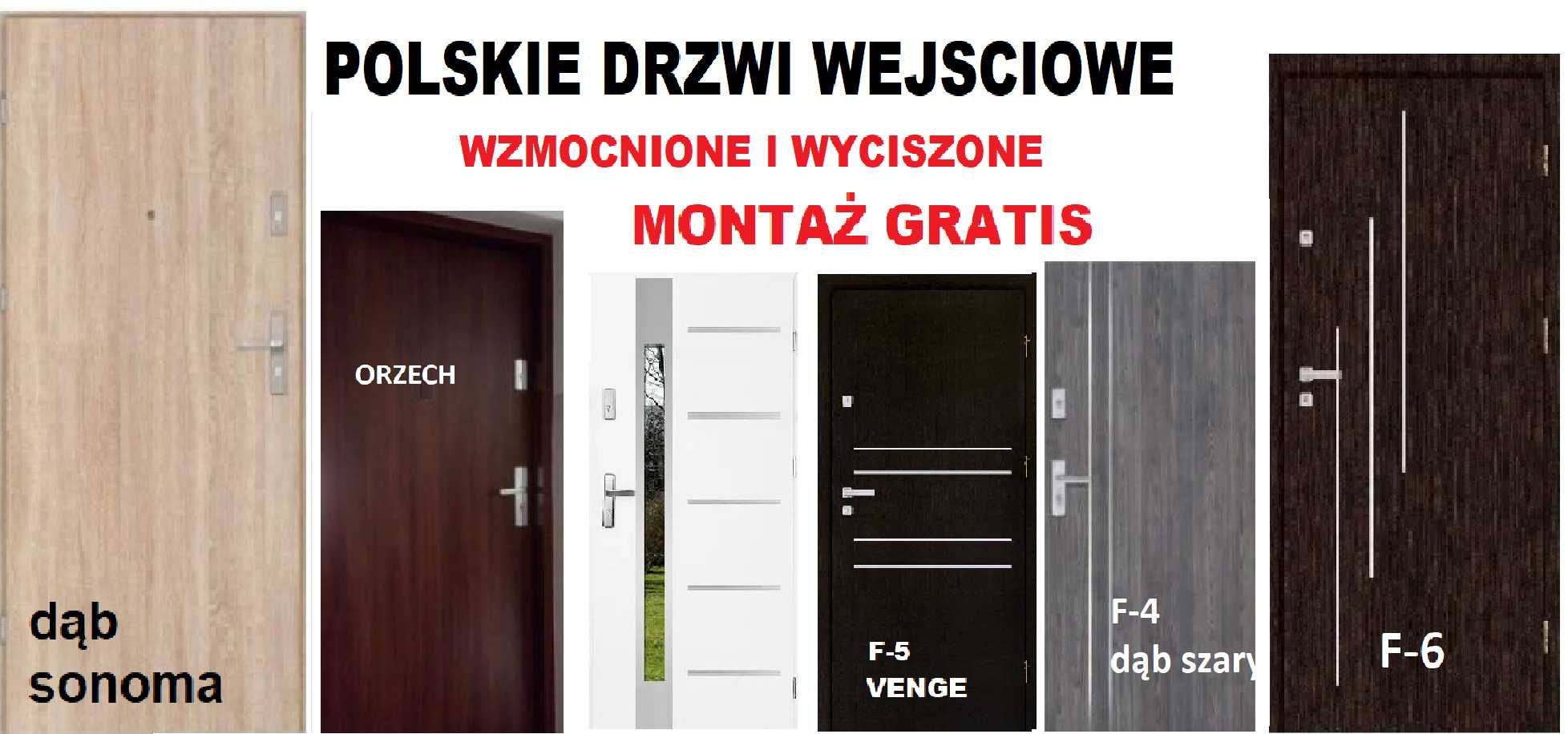 Zewnętrzne drzwi do mieszkania w bloku - wejściowe! DREWNIANE -POLSKIE