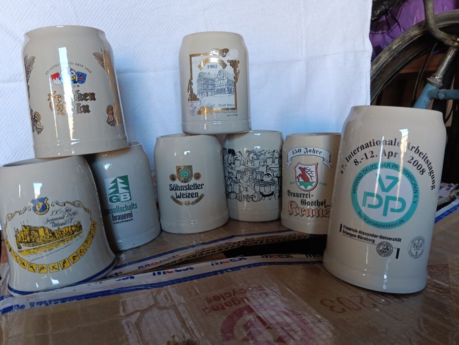 Бокалы пивные керамические и стеклянные