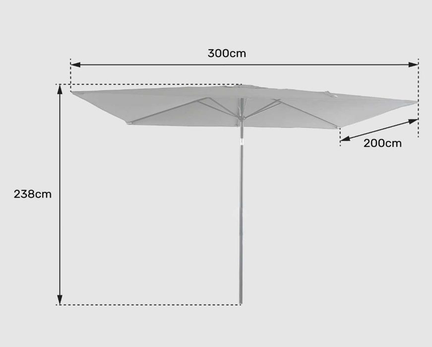 Parasol ogrodowy XXL 2x3m ochrona UV 60 prostokąt terrakota beż DEMO