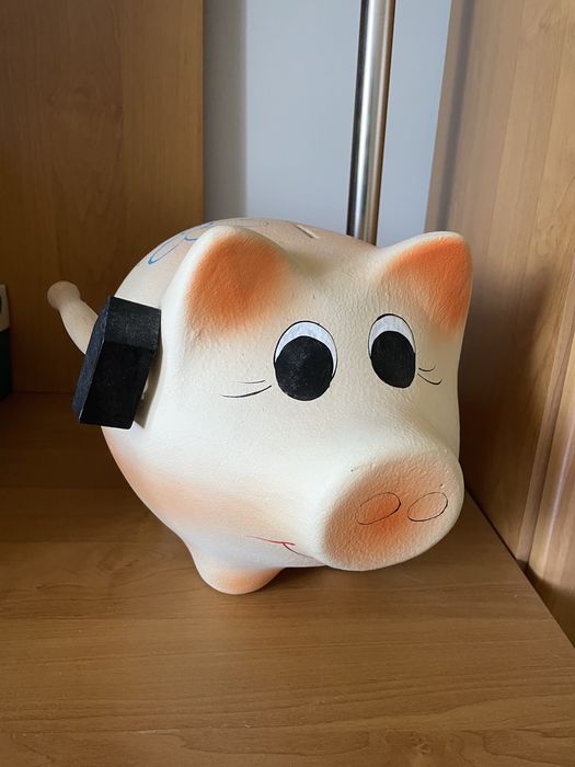 Duża świnka skarbonka XXXL z młotkiem