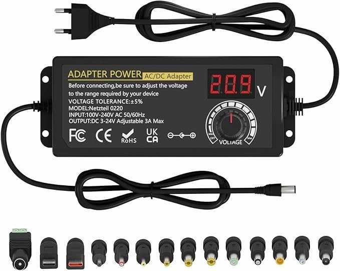 72W uniwersalny zasilacz sieciowy,adapter AC do DC 3 V-24 V,regulowany