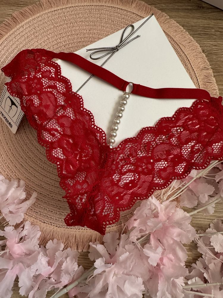 Tezenis m/38 nowe (z metką) piękne majtki brazyliany z perłami