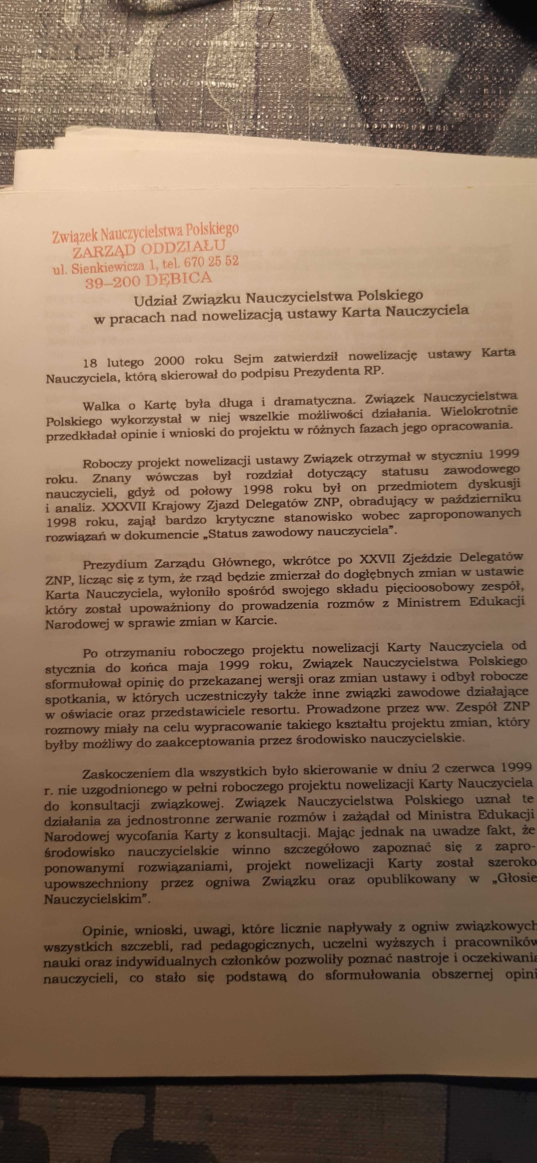 karta nauczyciela tekst ujednolicony 2000r.