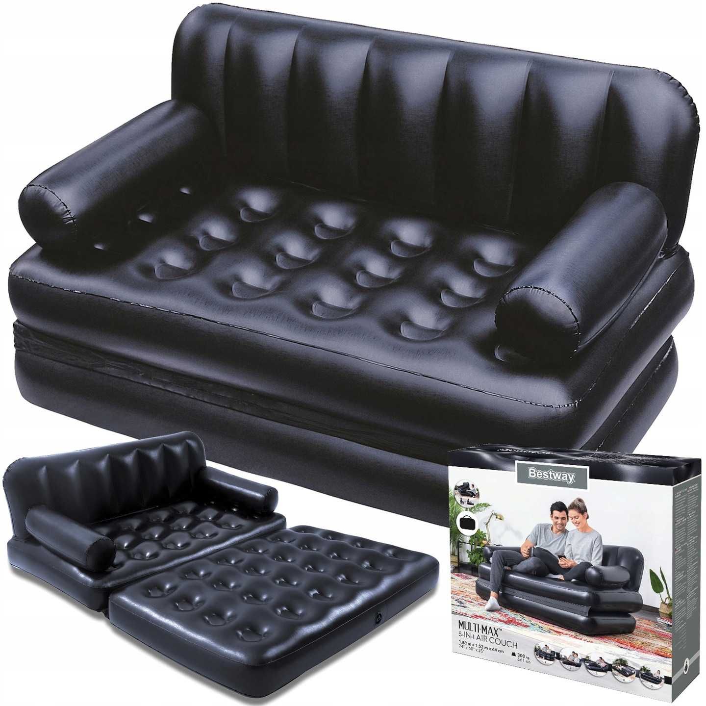 MATERAC SOFA 5w1 Dmuchany Do Spania Bestway Kanapa Łóżku Turystyczne