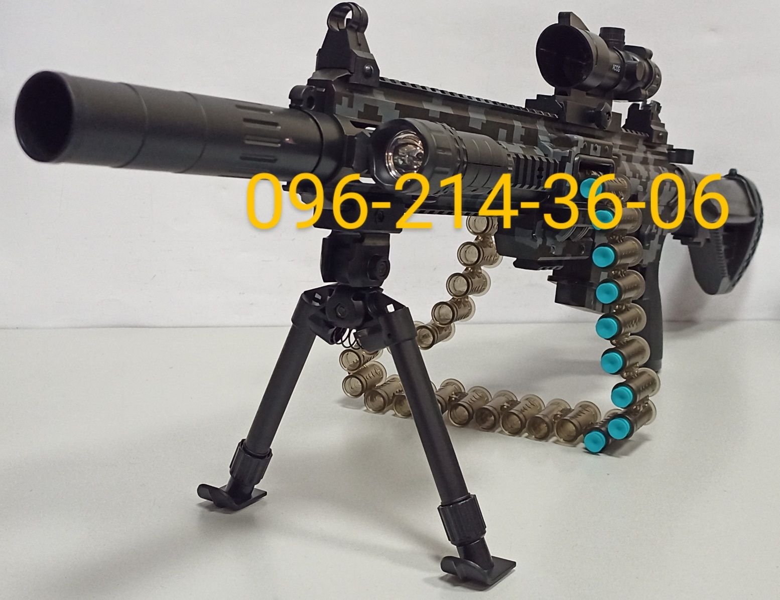 Детский автомат M416 оптический лазерный прицел фонарик аккумулят