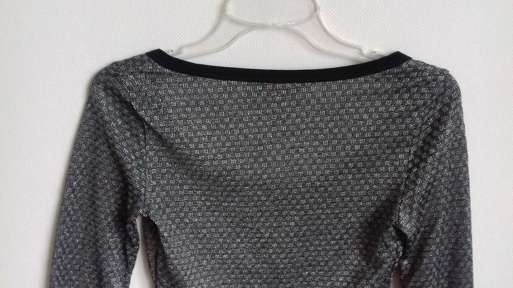 Szary sweterek MISS SELFRIDGE crop top bolerko bluzka wiskoza | 36 S