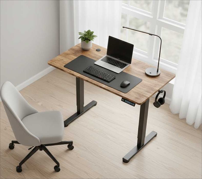 NOWE Biurko Elektryczne Regulowane 120x60 Gamingowe Podnoszone FAKTURA