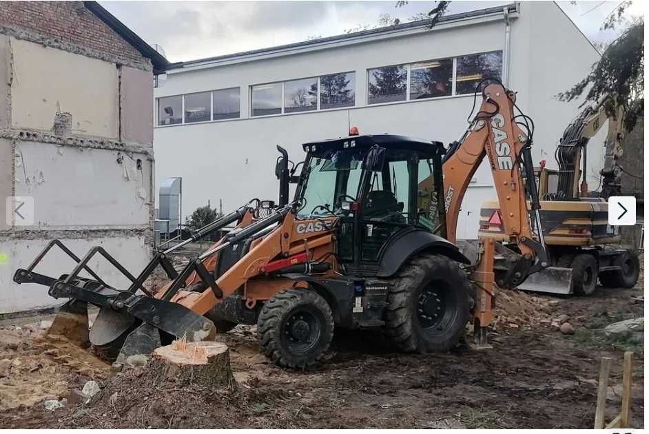 Wynajem z operatorem koparki, koparko ładow., zagęszczarki, wyburzenia