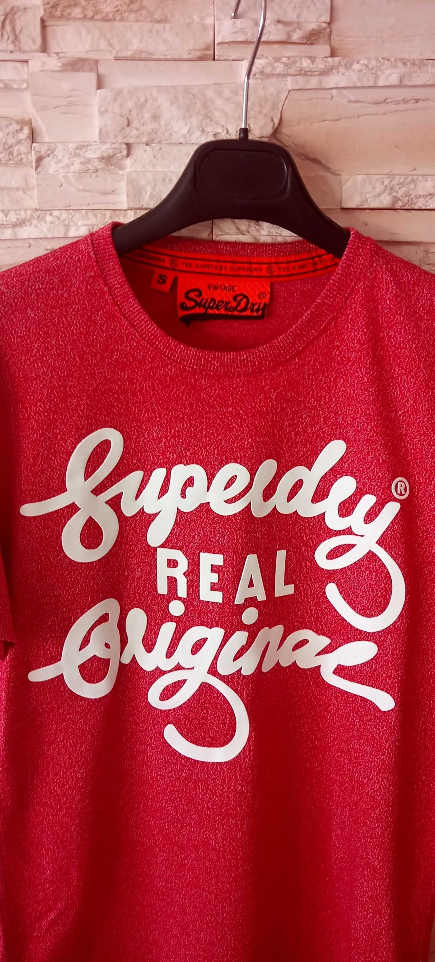 T-shirt z krótkim rękawem czerwony męski S Superdry